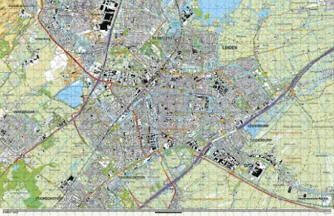 Oude kaart van Leiden in 2025, als puzzel van 1000 stukjes