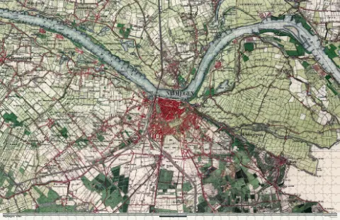 Oude kaart van Nijmegen in 1910, als puzzel van 1000 stukjes