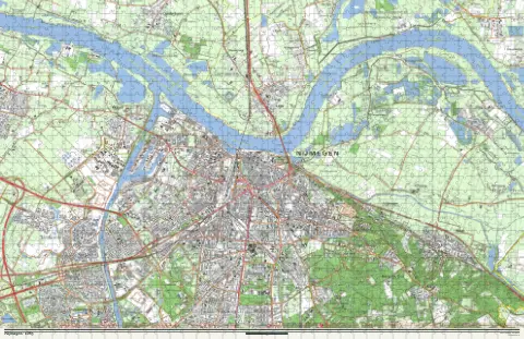 Oude kaart van Nijmegen in 1985, als puzzel van 1000 stukjes