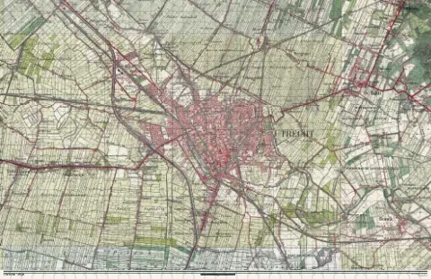 Oude kaart van Utrecht in 1930, als puzzel van 1000 stukjes