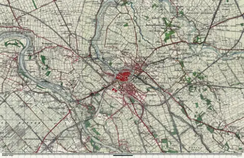 Oude kaart van Zwolle in 1930, als puzzel van 1000 stukjes